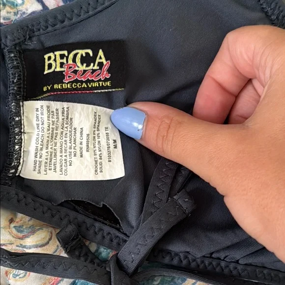 Roxy Charcoal Crochet Bikini Set - Picture 3 of 4